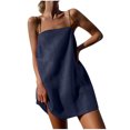 thumbnail image 2 of FcBaudy Robe Sans Manches à Encolure Carrée, Robes pour Femmes, Robes d'Été pour Femmes Mode Femmes Été Décontractée Unie avec Poches Camis Sans Manches Robe Mini Robe Femme, 2 of 6