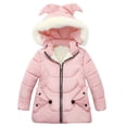 thumbnail image 1 of MIASHUI Warm Winter Girls Coat Jacket for Toddlers Thick Snowsuit with Removable Hood for Cold Weather Outwear Stylish and Comfortable Winter Wear Pink,2-3 Years, 1 of 5