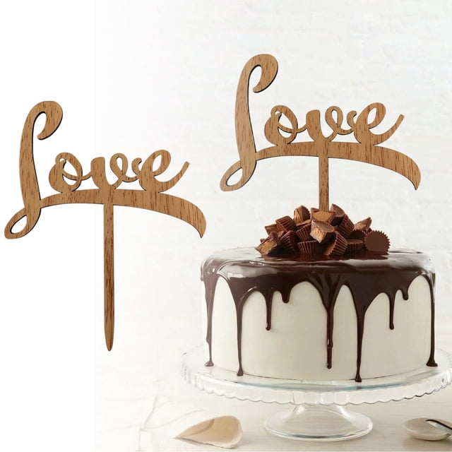 JJKBVCLO Cake Topper Wedding Cake Picks Wedding Cake Picks And Toppers Wooden Cake Topper
