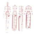 thumbnail image 1 of Ensemble de 4 Modèles de Règle Mode Femme Couture Croquis Gabarit Dessin Esquisse B, 1 of 8