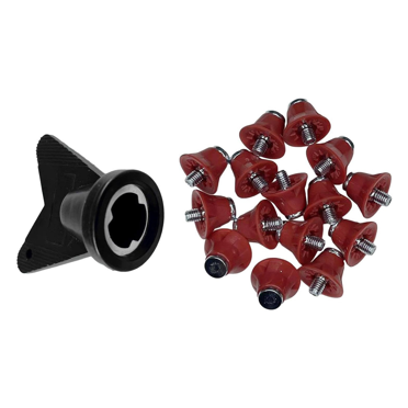 12 Pcs Football Boot Studs Rugby Studs Turf 13mm M5 Screw Shoes Spikes, Soccer Studs for Competition Training Red