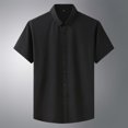 thumbnail image 4 of Birdeem Chemises pour Hommes Hommes Mode Affaires Col Rabattu Bouton Col Rabattu Poche Chemise à Manches Courtes Blouse, 4 of 12