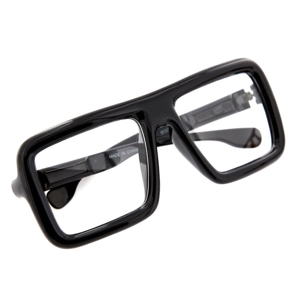 grinderPUNCH Lunettes à Monture Carrée Surdimensionnées Grandes Épaisses Rétro Nerd Audacieuses Mode Hommes Adultes à Verres Transparents