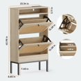 thumbnail image 2 of Toytexx Armoire à Chaussures avec Tiroirs Basculants en Rotin et Station de Charge, Rangement d'Entrée Style Ferme, 2 Niveaux, Chêne, 2 of 6