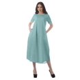thumbnail image 4 of Moomaya Robes d'Été Imprimées pour Femmes à Manches Courtes en Coton Flex Robe de Soirée, 4 of 5