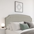 thumbnail image 2 of Cora Upholstered Clipped-corner Headboard w/ Nailhead Trim Warm Grey Queen, 2 of 10
