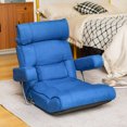 thumbnail image 2 of Costway Adjustable Lazy Sofa with Stepless Adjustable Back & 6-position Head/Lumbar/Seat Blue, 2 of 8