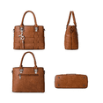thumbnail image 2 of Gououd Designer Handbag for Women Ladies Handbags PU Leather Weave Shoulder Bag Women Top-Handle Purse Khaki, 2 of 3