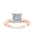 thumbnail image 1 of 1.15 Carat Excellent Princess Cut Real Diamond New Design Solitaire Ring for Wedding Solid 18K Rose Gold Size 11, 1 of 8