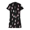 thumbnail image 4 of TJAZFJPA Robe de Printemps pour Invitées de Mariage pour Femmes Femmes Robe T-Shirt Douce à Manches Courtes Robe Tunique Décontractée d'Été Robe Imprimée Ample avec Poches Robe Jupe-Short Robe au Crochet, 4 of 4