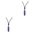 thumbnail image 2 of Transemion Handmade Clear Quartz Crystal Necklace Energy And Elegance Master StoneAdjustable Amethyst 2Set, 2 of 6