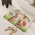 thumbnail image 2 of TopLLC Easter Bathroom Rug, Happy Easter Linen 15.7"x23.6" Cute Rabbit with Flowers Prints Floor Mat, Non-Slip Super Absorbent Entrance Doormat Quick Dry Decorative Carpet Spring Easter Decorations, 2 of 9