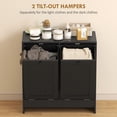 thumbnail image 4 of kleankin Armoire de Rangement pour Lessive à Bascule avec Paniers à Linge à 2 Compartiments, Noir, 4 of 10