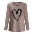 thumbnail image 4 of Pompotops T-Shirt à Manches Longues à Col en V Imprimé Décontracté pour Femmes, Chandail, Hauts, Liquidation, 4 of 4