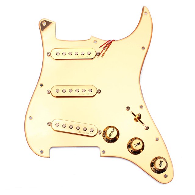 Esquirla Or Précâblé Miroir Guitare Électrique SSS Pickguard Anti-Rayures Pick Guard