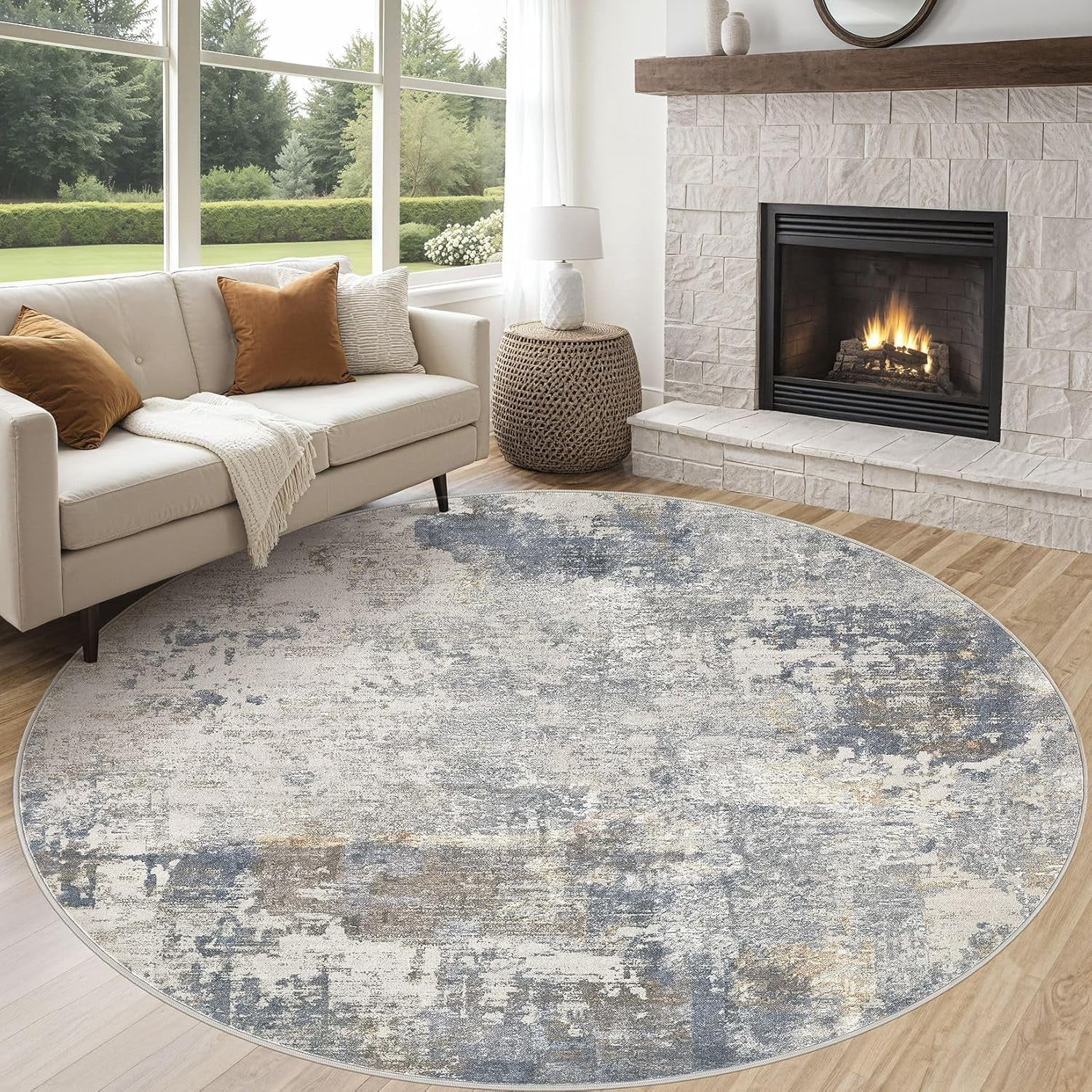 x Area Rug Living Room Rugs - Washable Neutral Modern Abstract Soft Thin Large Rug Indoor Floor No Slip Rug Carpet for Bedroom Under Dining Table Home Office Decor -