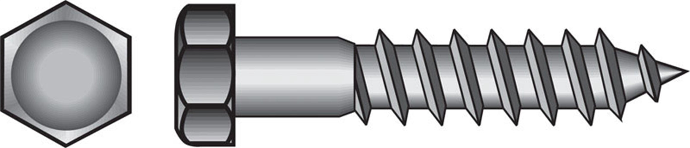 The Hillman Group 812012 Hot Dipped Galavanized Hex Lag Screw, 1/4 X 2-1/2-Inch, 100-Pack
