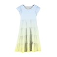 thumbnail image 4 of RXIRUCGD 2025 Vêtements d'Été pour Enfants Mode Filles Nouvelle Robe d'Été à Manches Courtes Poches à Volants Col Rond Imprimé, 4 of 4
