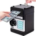 thumbnail image 1 of EASTIN Digital Piggy Bank ATM Machine for Kids  Electronic Money Saving Bank with Password Lock  Automatic Paper Currency and Coin Storage Box  Black Plastic Toy Bank, 1 of 6