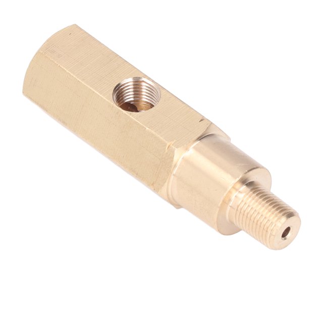 Oil Pressure Gauge Fitting, Easy Installation T Piece Brass Adaptor Universal Excellent Performnace 1/8in For Car Modification