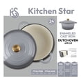 thumbnail image 3 of 3.5 Litre Kitchen Star Cast Iron Dutch Oven 24cm, Grey, 3 of 6