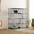 thumbnail image 3 of PawHut Cage pour Chat à 4 Niveaux, Parc pour Animaux Bricolage avec Hamac, Plateformes, Rampes, 3 of 10