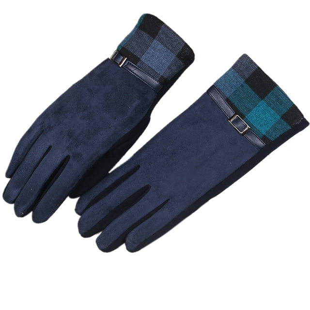 Gants de Conduite Design à Carreaux Mode Gants d'Hiver Gants à Écran Tactile pour Dames