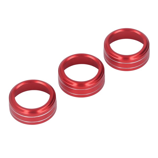 AC Interrupteur Bague Garniture, Résistant à l'Abrasion en Alliage d'Aluminium Anti-Rayures Robuste Rouge Couleurfast Couvercle du Bouton de Climatisation pour Voiture