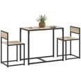 thumbnail image 1 of HOMCOM Industrial Dining Table Set for 2, Small Kitchen Table and Chairs, 1 of 10