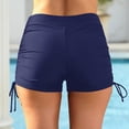 thumbnail image 4 of Riforla Swim Shorts for Women Plus Size High Waist Ruched Full Coverage Beach Shorts with Drawstring for Sports Bathing Suit Bottoms for Women Dark Blue M, 4 of 7