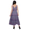 thumbnail image 4 of Moomaya Robe Longue Maxi pour Femmes en Coton Imprimé à Bretelles Spaghetti et Col en V, 4 of 6