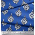 thumbnail image 3 of Soimoi Poly Georgette Fabric Leaves & Floral Block Print Sewing Fabric Yard 52 Inch Wide, 3 of 4