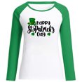 thumbnail image 4 of QIPOPIQ T-Shirts à Manches Longues Col Rond pour Femmes T-Shirts de la Saint-Patrick T-Shirts Imprimés Trèfle de Printemps T-Shirt Vert Lucky T-Shirts de la Saint-Patrick Tunique Patchwork Offres de Vacances, 4 of 6