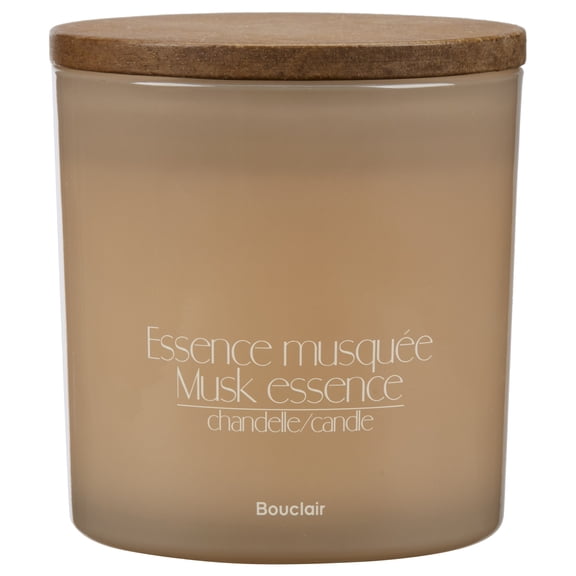 Bouclair Musk Essence Soy Wax Jar Candle with Wood Lid, 3.9 in