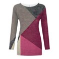 thumbnail image 5 of CEHVOM Blouse Décontractée Aguichant Mode Col Rond Imprimé Rayé Manches Longues pour Femmes Liquidation, 5 of 5