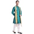 thumbnail image 4 of Tenue de Fête de Mariage Indienne Kurta Pyjama pour Homme avec Foulard (Vert, G), 4 of 6