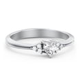 thumbnail image 1 of Birthstone Heart Ring with Shoulder Accents - Cubic Zirconia / White Topaz (April), 1 of 4