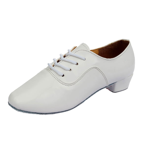 Dakaela Men's Ballroom Dance Shoes Fashion Leather Tango Salsa Latin Pumps Dressy Oxfords White 10