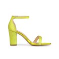 thumbnail image 3 of BLISSFUL STEP Sandales à Talons Blocs à Paillettes pour Femmes à Bout Ouvert avec Bride à la Cheville et Boucle Jaune Lime 9, 3 of 7