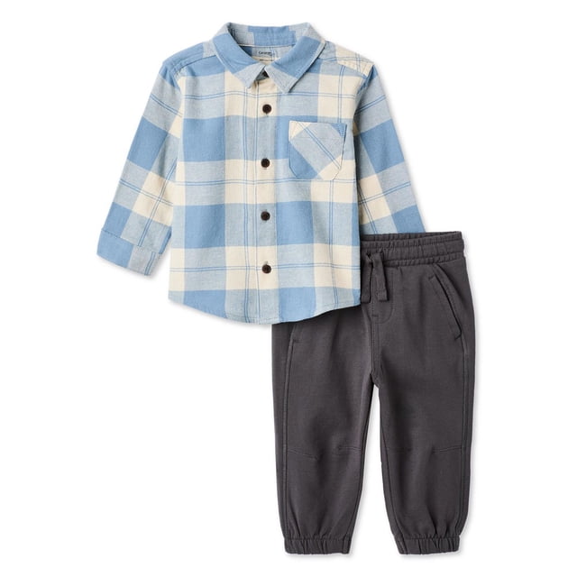 George Baby Boys' Two Piece Flannel Set