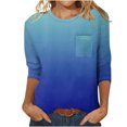 thumbnail image 1 of FAIWAD Tunique à Manches 3/4 pour Femmes, T-Shirt à Col Rond, Léger et Doux, avec Poches Poitrine, 1 of 4