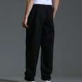 thumbnail image 4 of RXIRUCGD Pantalon Droit Décontracté pour Hommes, Mode, Taille Élastique avec Cordon, Noir, Taille : 2TG, 4 of 4