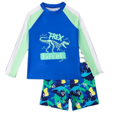 PMVFHDE Short de Bain pour Grands Garçons Maillot de Bain Garçon Tout-Petit Ensemble de Bain Garçon 2 Pcs T-Shirt de Bain Garçon à Manches Courtes Short de Bain Garçon Maillot Dermoprotecteur Maillots de Bain Bleu Ciel, 8-9 Ans