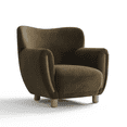 thumbnail image 1 of Valencia Emerald Accent Chair| Ultra Soft Velvet Fabric, Timeless Classic Design, Ultimate Comfort, Olive Green, 1 of 5