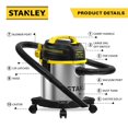 thumbnail image 4 of Stanley SL18136 Wet Dry Vacuum, 3 Gallon, 4.0 HP, Stainless Steel, 4 of 4