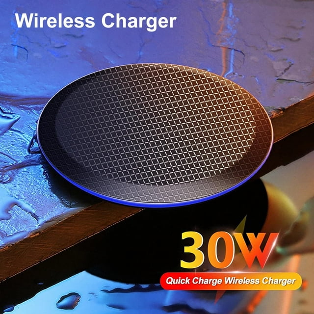 Chargeur Sans Fil Charge Haute Vitesse Efficace Mince QI 5W 10W 15W 30W Base de Chargement Sécuritaire pour Téléphone Intelligent