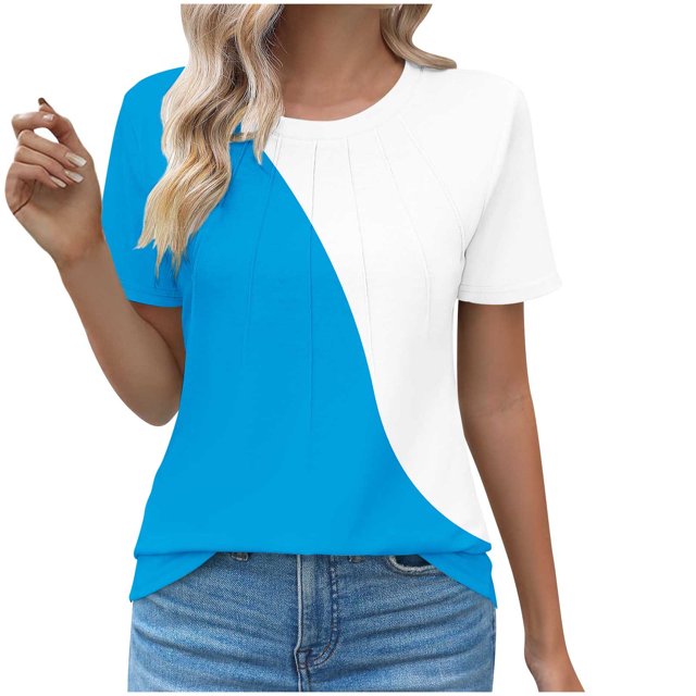 Birdeem Womens Round Neck Fashionable Casual Short Sleeved Spring/Summer Top