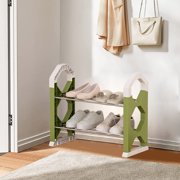 EGNMCR Shoe Rack 2 Tier Household Doorway Sturdy Narrow Small Crevice Entry Shoe Cabinet Multifunctional Shoe Storage Shelves For Bedroom Closet Entrance Hall Bedroom Shoe Rack