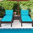 thumbnail image 4 of Gymax Ensemble de Patio 5 Pcs Sectionnel en Rotin Osier Ensemble de Meubles avec Coussin Turquoise, 4 of 10