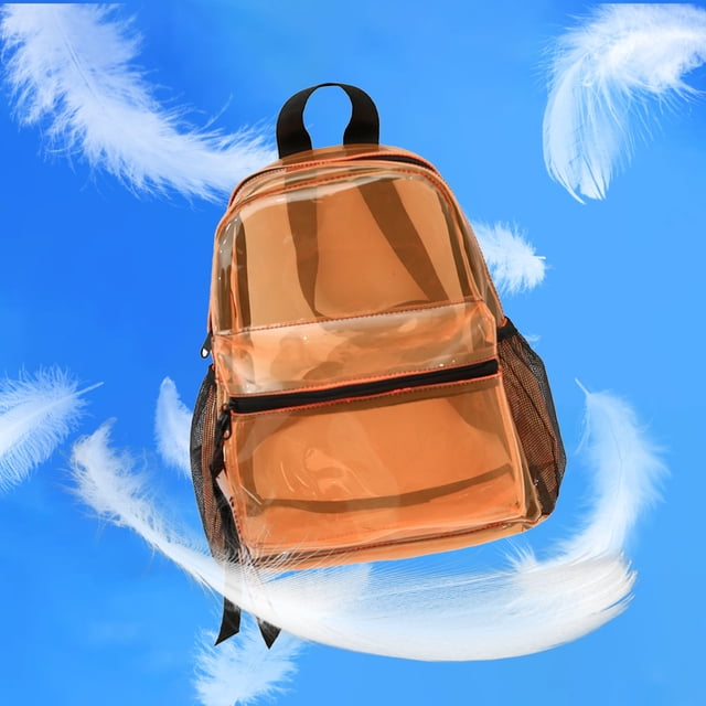 Meitianfacai Clear Backpack, Heavy Duty PVC Transparent Backpack, Large Capacity Bookbag for Sport Work Travel School Beach Outdoor